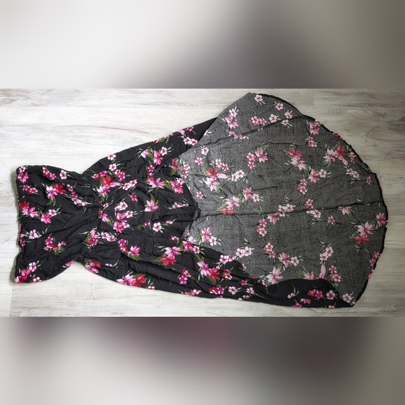 U2B Black Floral Strapless Hi Low Romper MD - Picture 10 of 13